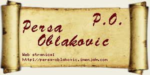 Persa Oblaković vizit kartica